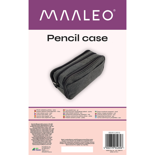 Triple extensible pencil bag - Maaleo gray 24512