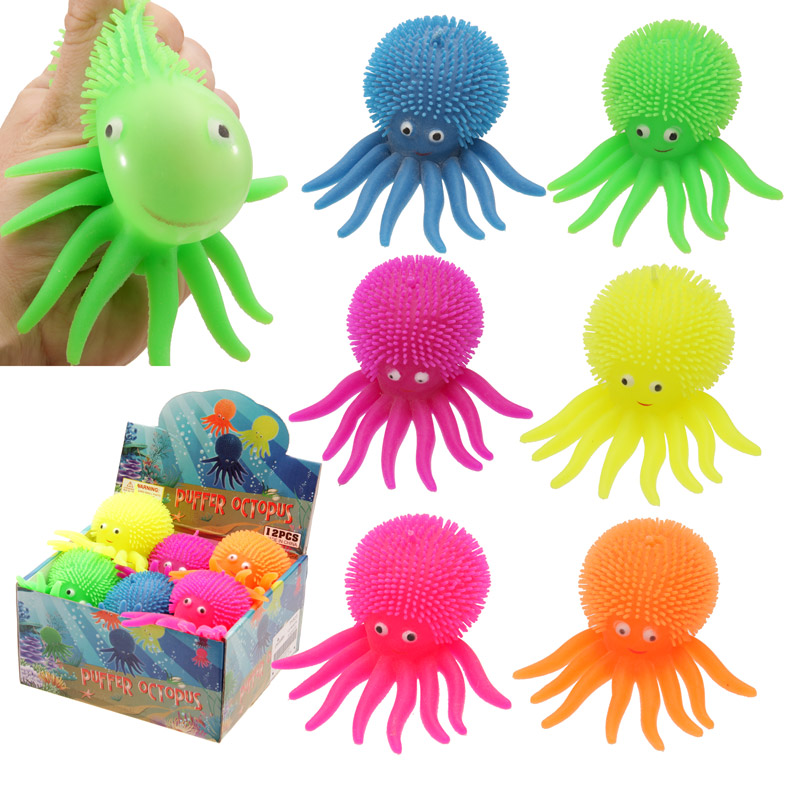 Colored Squishhy Poulpe toy with LED light