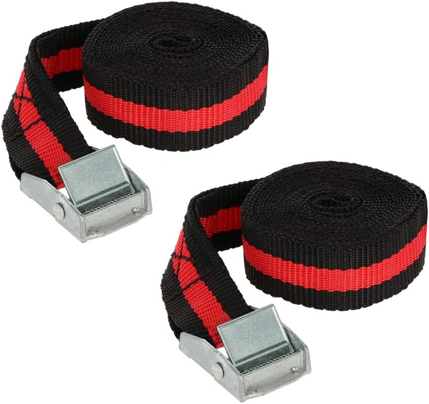 Attache à cliquet 2,5 mx 25 mm noir/rouge 2 pièces 