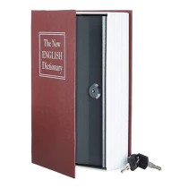 Coffre-fort en forme de livre, 23 x 16 x 6 cm, rou