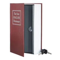 Coffre-fort en forme de livre, 23 x 16 x 6 cm, rou