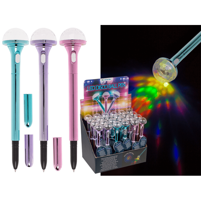 Ball pen, disco ball,