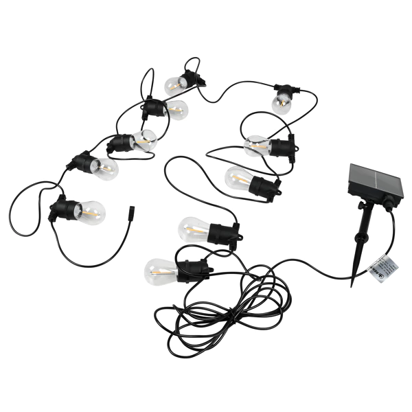 Guirlande lumineuse LED 8 m solaire IP44 10 pièces