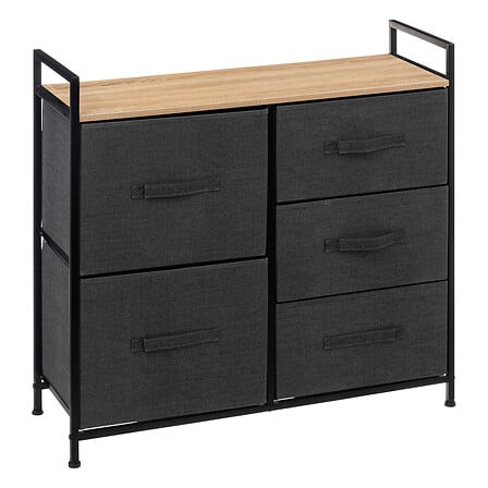 Tissa Dark Gray 5-Drawer Storage Unit