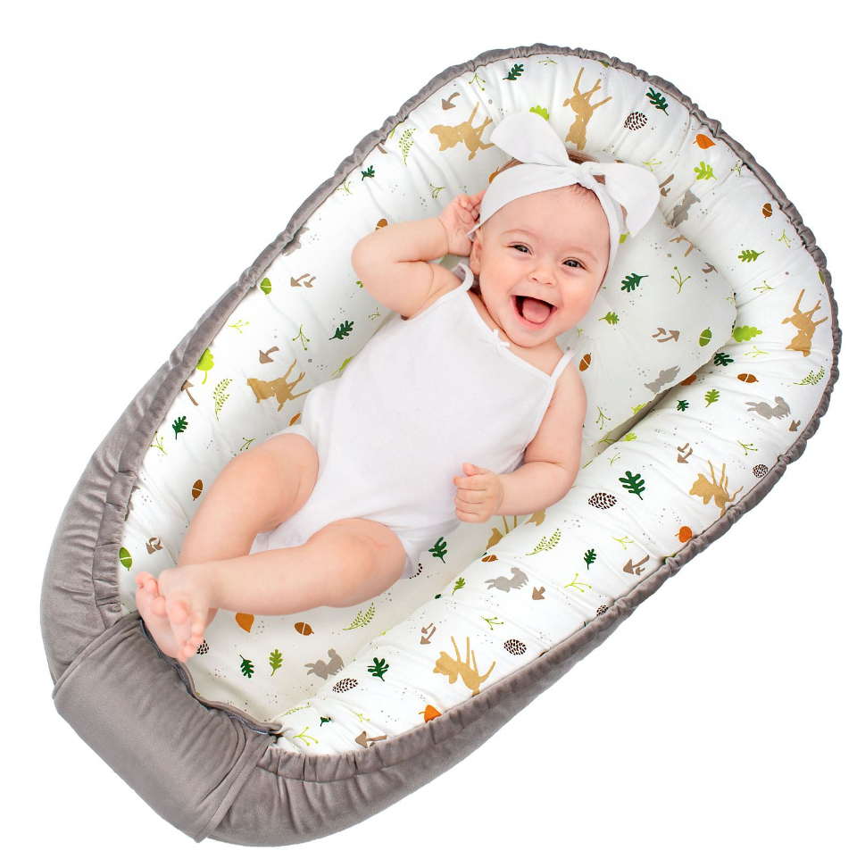 High comfort bed reducer bassinet, forest print