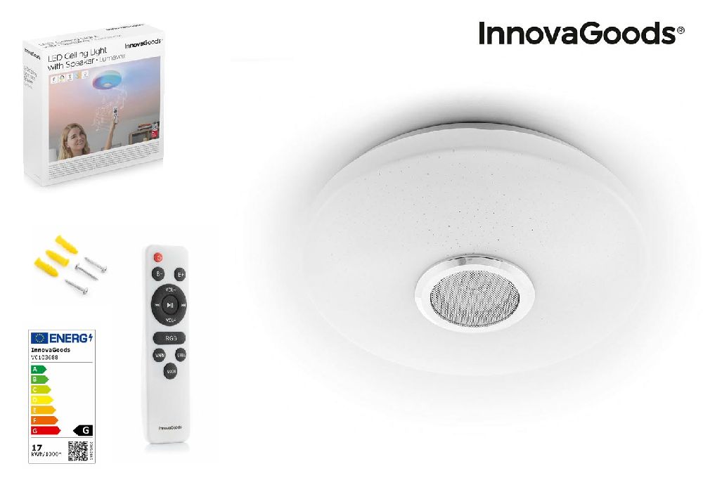 Plafonnier LED Lumavox Inno avec haut-parleur