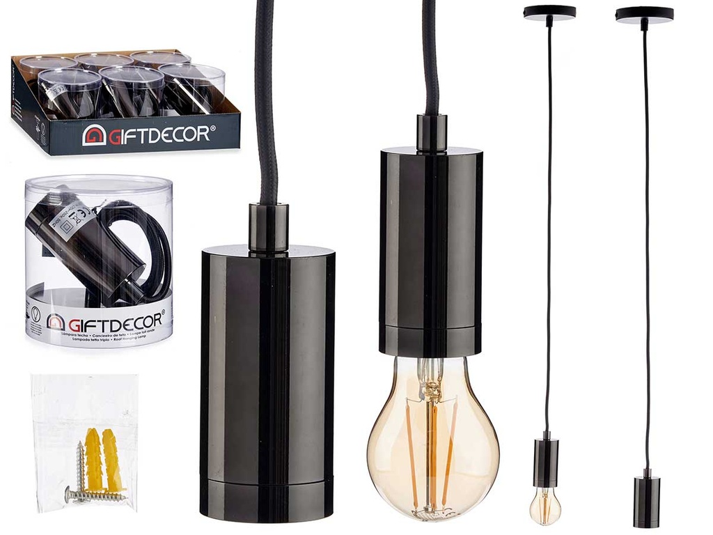 Black steel pendant lamp