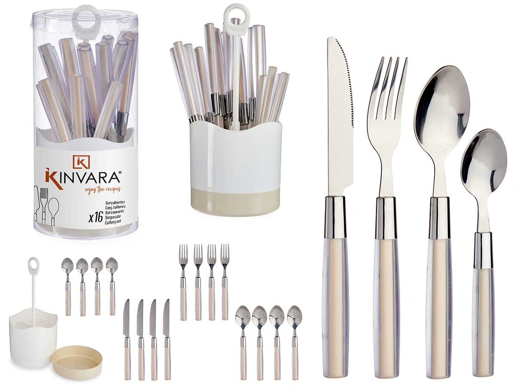 Set de 16 couverts Kinvara inox