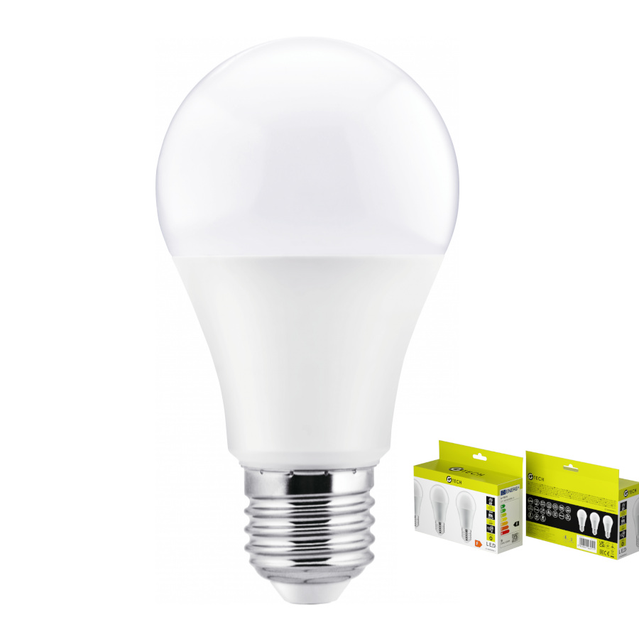 LOT DE 3  Ampoule LED G-TECH, A60, E27, 8,8 W, 806 lm, 3000