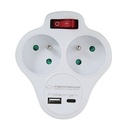 [ELK311W ZEN12] Repartiteur d alimentation 2 ports USB-C USB-A adaptateur