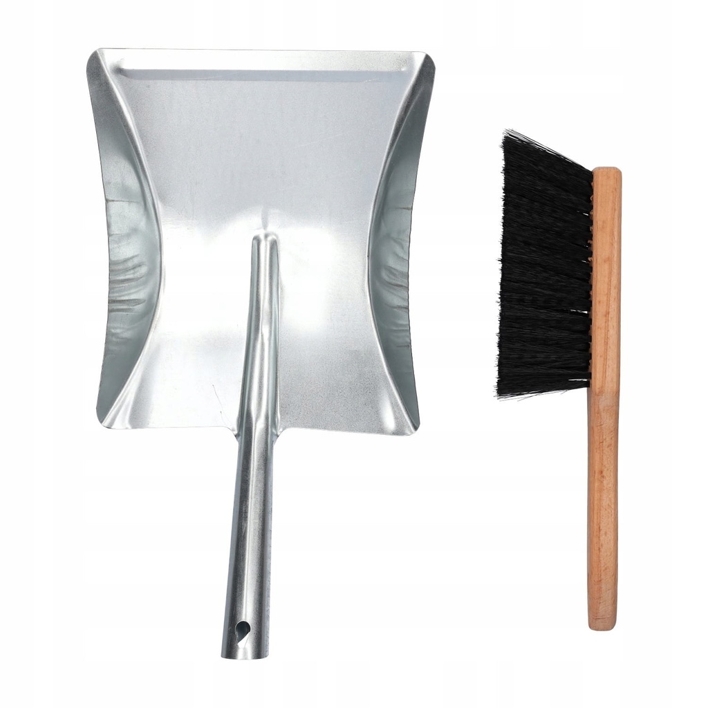 Cleaning set, broom, metal dustpan