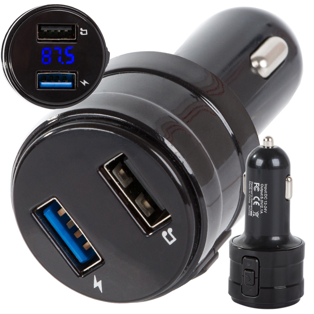 Emetteur Bluetooth FM MP3, 2x chargeur USB