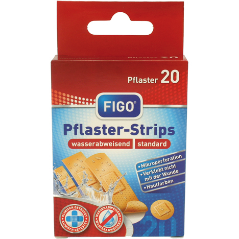 Bandes pansement 20 en 4 tailles 