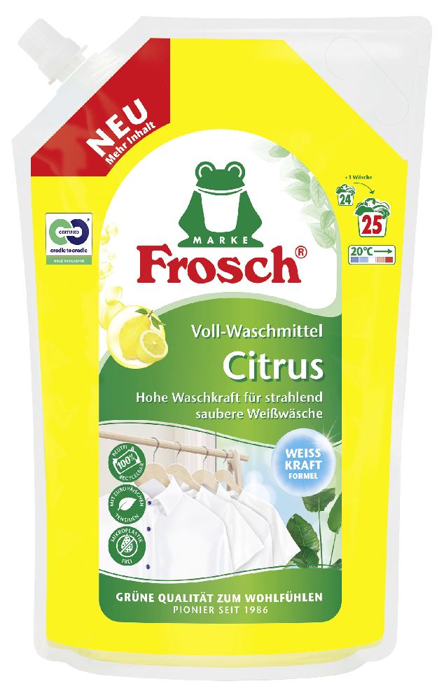 Lessive Frosch Citrus Full-Wash 25 charges, 1500 m