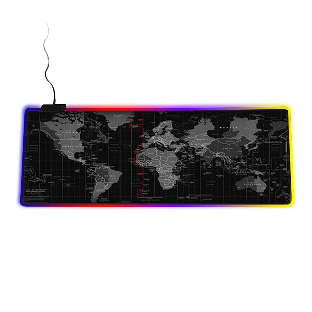 Tapis de souris Yelandar RGB LED World Map Gamer 