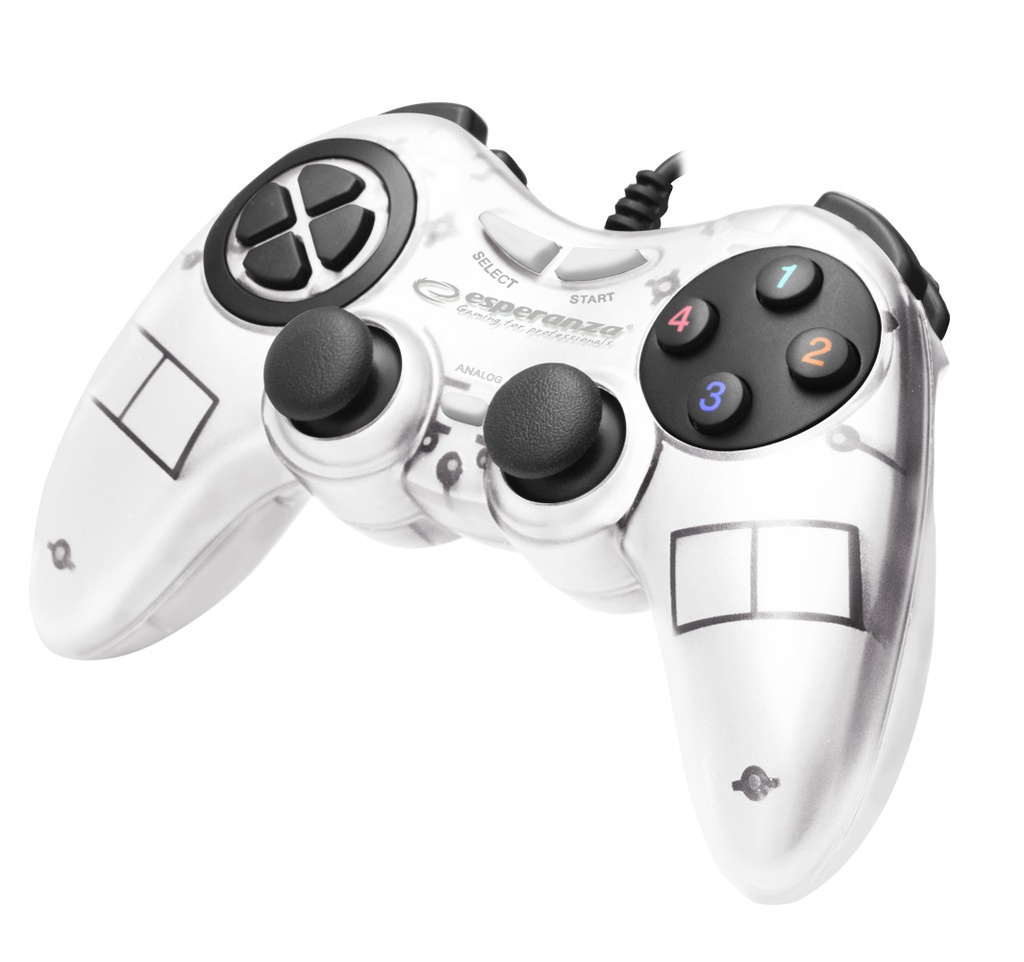 Manette de jeu pc usb fighter blanche