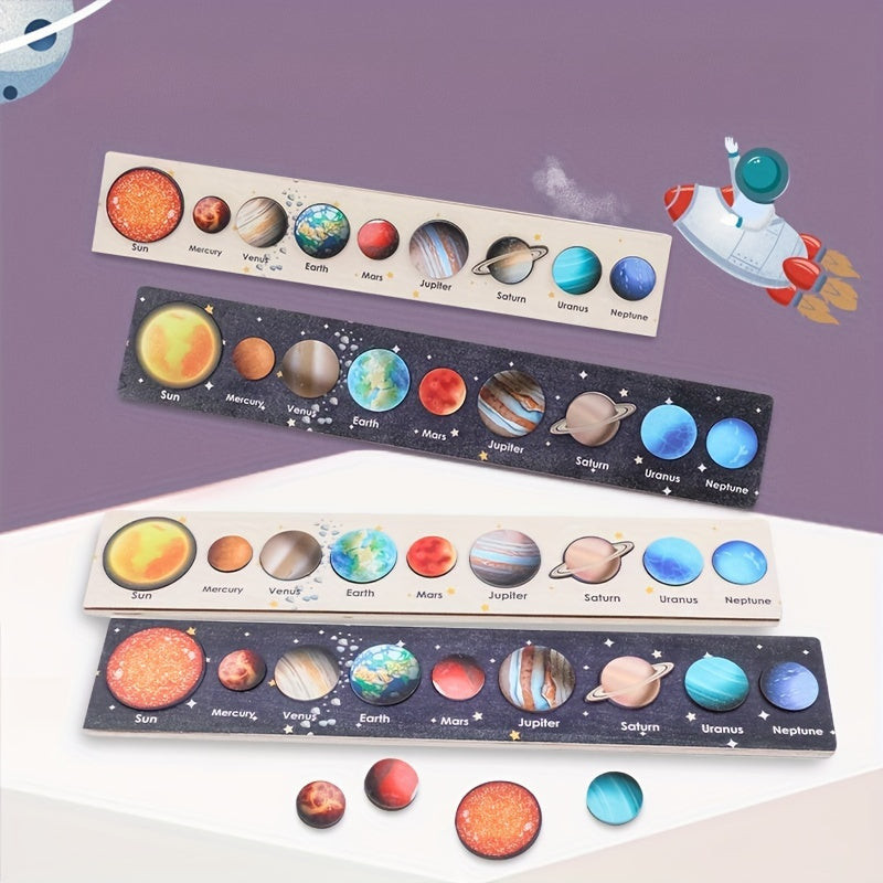 Solar system wooden puzzle