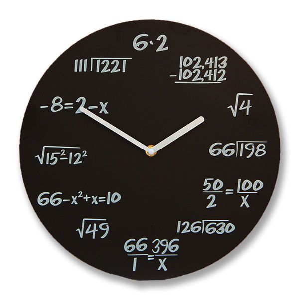Horloge mathématique - noir