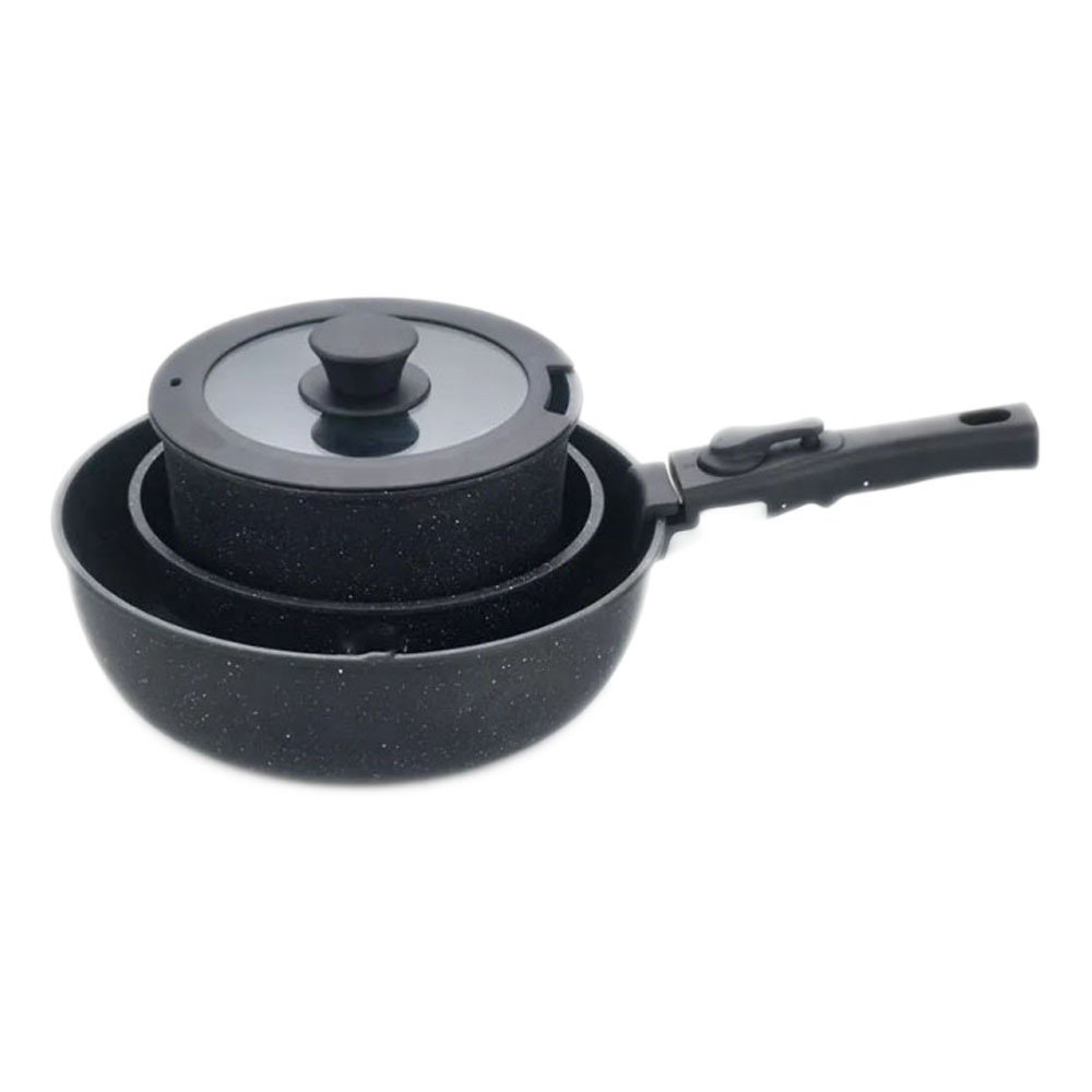 Batterie de cuisine 5 pièces avec poignées amovible