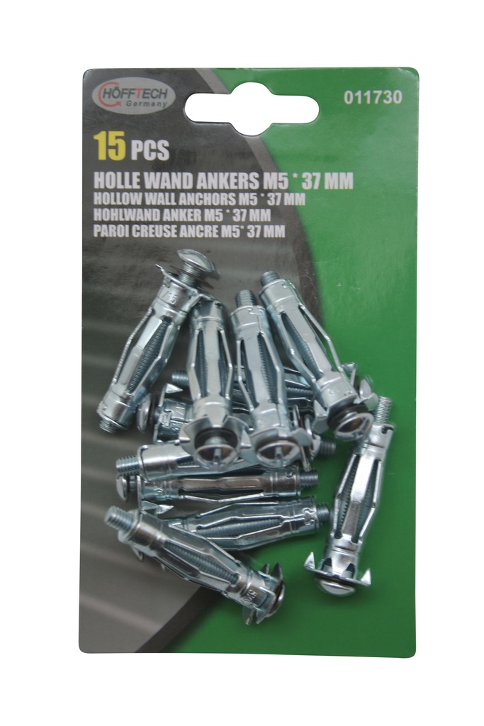 Ancrages pour murs creux M5 x 37 mm 15 pièces