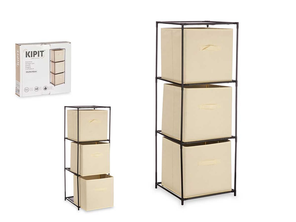 Shelf 3 drawers tint natural