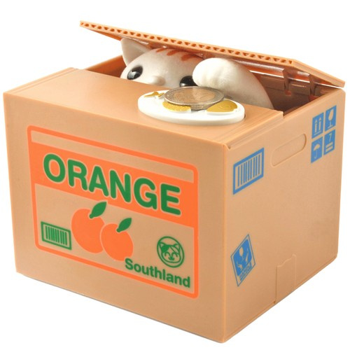 Tirelire sur batterie - chaton 