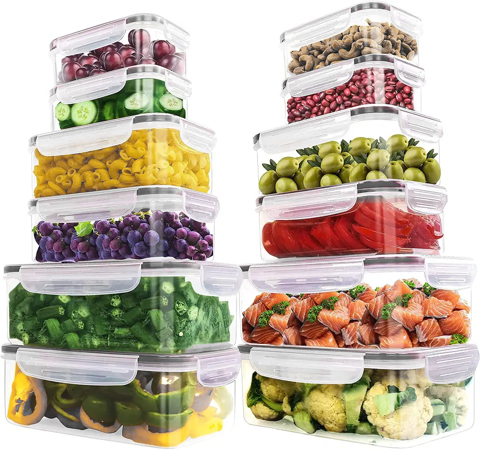 Set of 12 microwave storage boxes, freezer