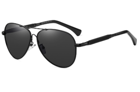 (10 - A666) Black metal aviator glasses. Cat.3. Strong light. THIS