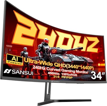 Ecran Sansui 34 inch incurvé 240 hz