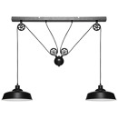 Ezio black metal pendant light L120 cm
