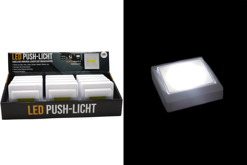 Lampe push-leuchte LED rectangulaire avec aimant et bandeau