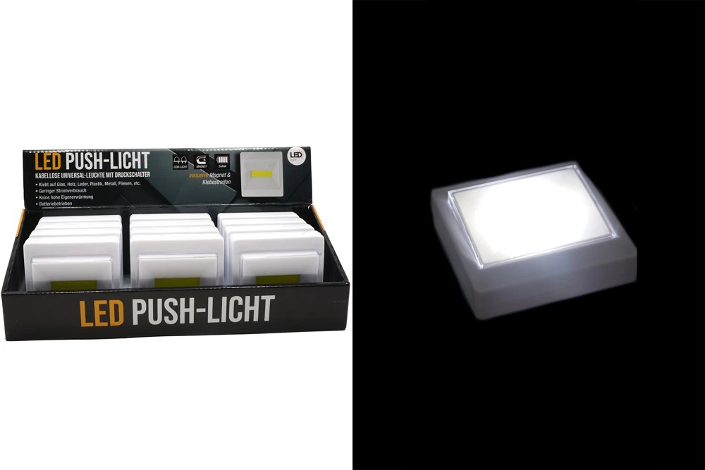 Lampe push-leuchte LED rectangulaire avec aimant et bandeau