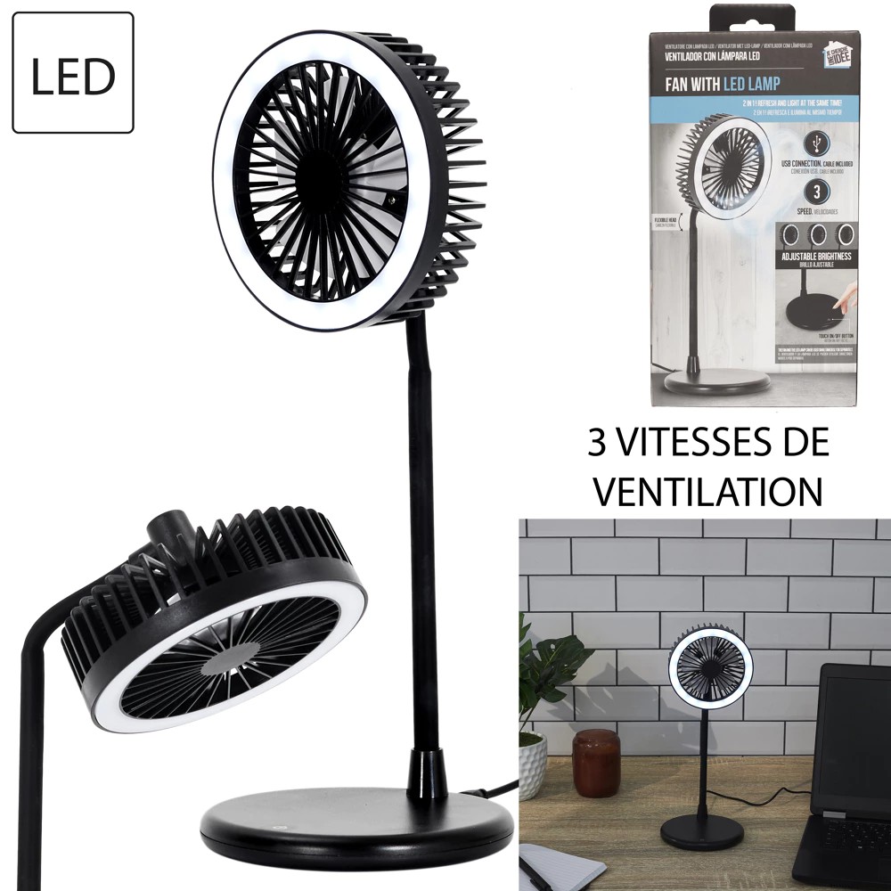 LED fan with integrated lamp