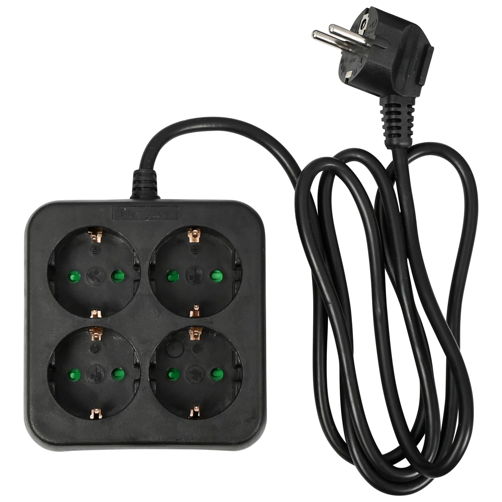 4-way power strip extension with earth – 1.5 m cable