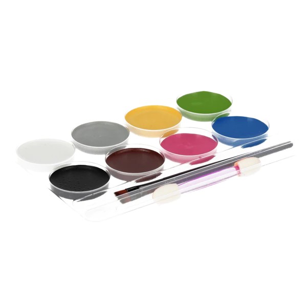 8 Color Face Paints with Accessories