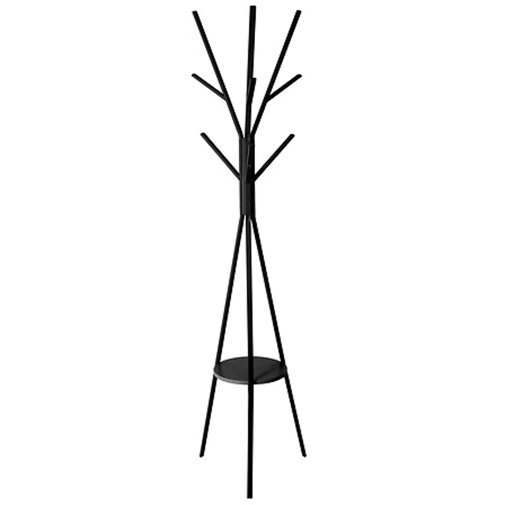 Metal coat rack with 9 hooks – matte black