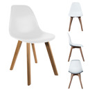 Scandinavian chair with white polypropylene shell