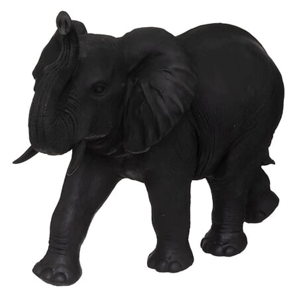 Decorative elephant in resin Alban H52 cm – dark gray