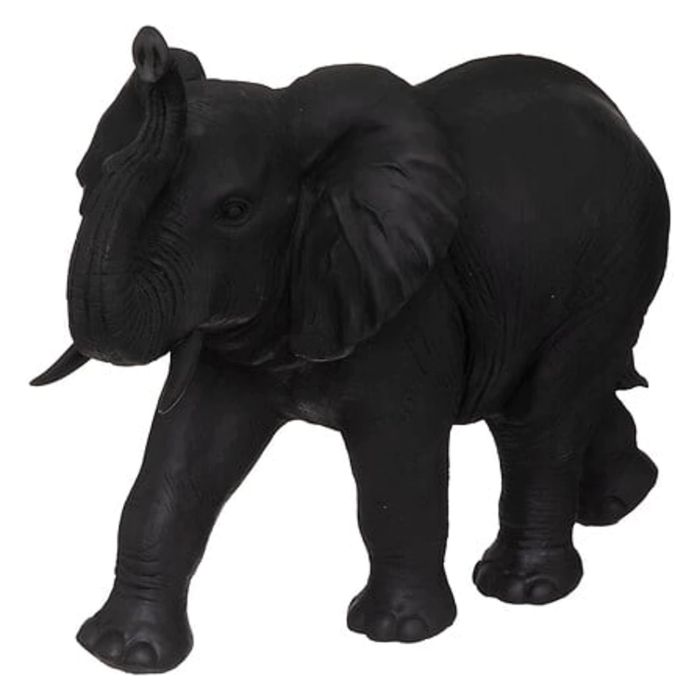 Decorative elephant in resin Alban H52 cm – dark gray