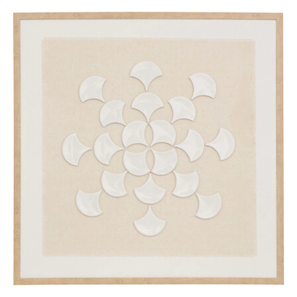 3D canvas fan Houria 78x78 cm – beige