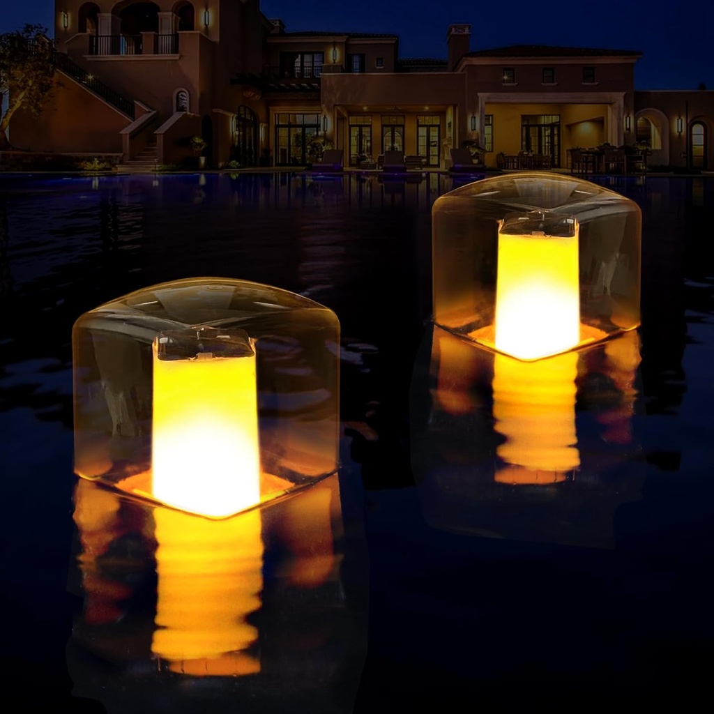 Flamme Flottantes Piscine 2 Lumières solaires  