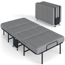 Folding bed with mattress – Portable 1-seater extra bed
