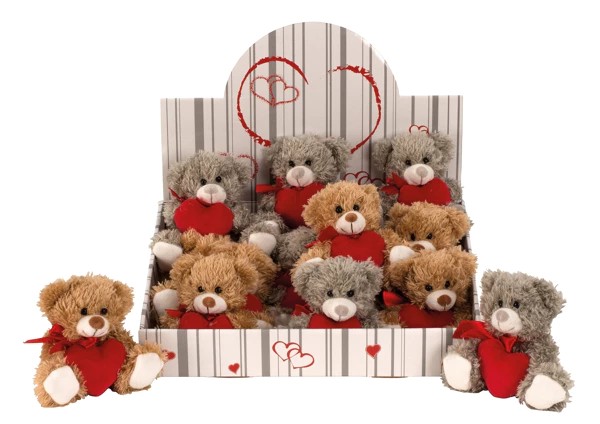 Ours avec cœur H 12 cm 