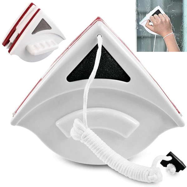 Double-sided window cleaner with squeegee