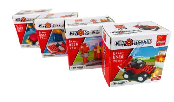 Blocs de construction pompiers – 7 x 7 x 4,5 cm