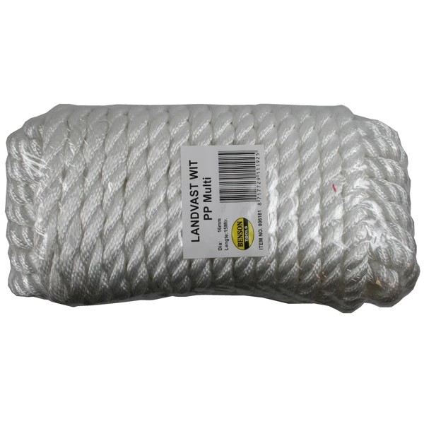 Corde d’amarrage 16 mm x 15 m, blanche