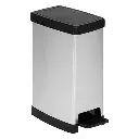 [206737 ZEN35] 40l slim silver trash can