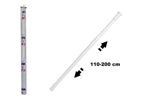 Telescopic metal shower curtain rod 110-200 cm