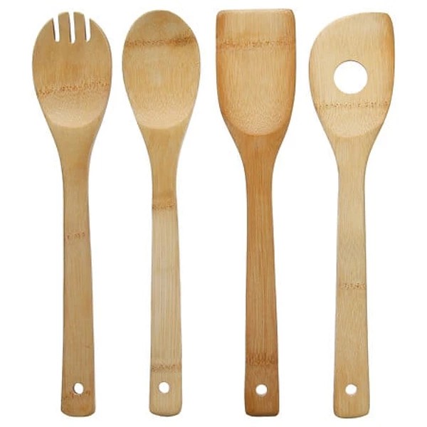 Bamboo utensils x4 Wood