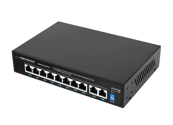 10-port 10/100 PoE switch, 96 W spotter